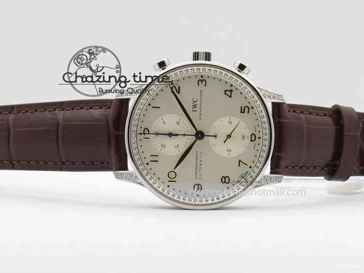 MIROTIME 0507 Portuguese IW3714 Diam ZF V2 1:1 Best Edition White Dial RG Numbers On Brown Leather Strap A79350 (Slim Movement) Fashionable 7246